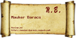 Mauker Baracs névjegykártya